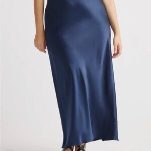 Navy blue slip skirt